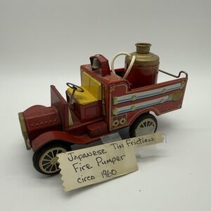 Cragstan "Old Smoky" Fire Truck Vintage Tin Litho Toy Manufactured In Japan